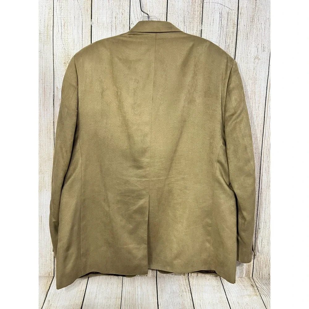Lauren Ralph Lauren Faux Suede Sport Coat Blazer Men 42S Camel Academia Heritage